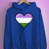 Genderqueer Pride 8-Bit Pixel Heart Hoodie - Royal Blue